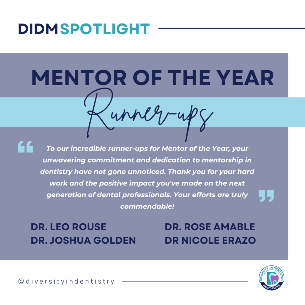 1st DIDM Mentor of the Year Runner-ups