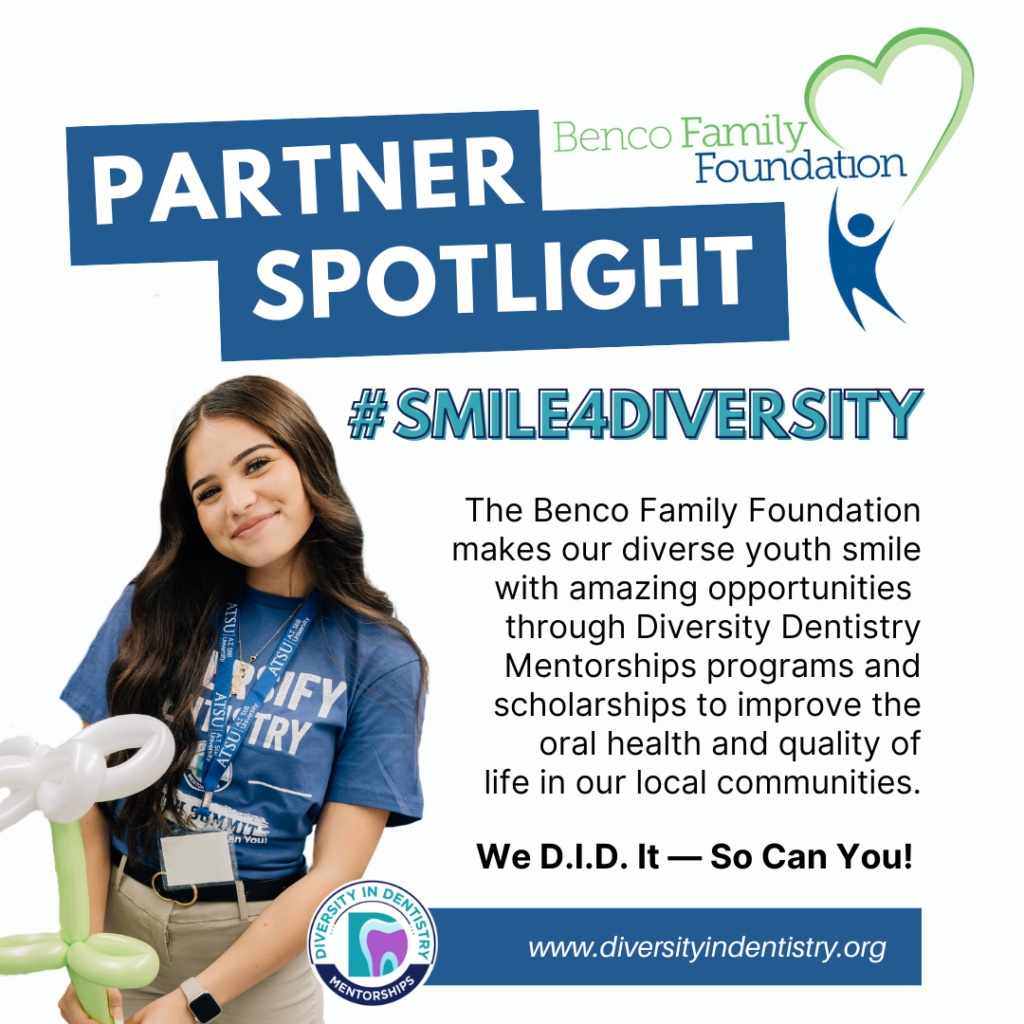 Benco Partner spotlight supporting Diversity in Dentistry Mentorships Programs and Scholarships